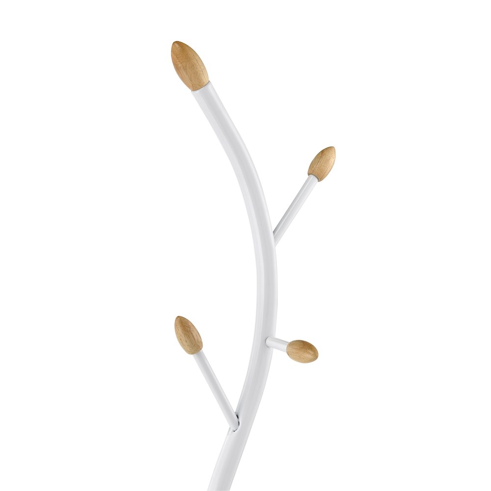Arles Metal White and Oak Standing Coat Rack. Picture 2