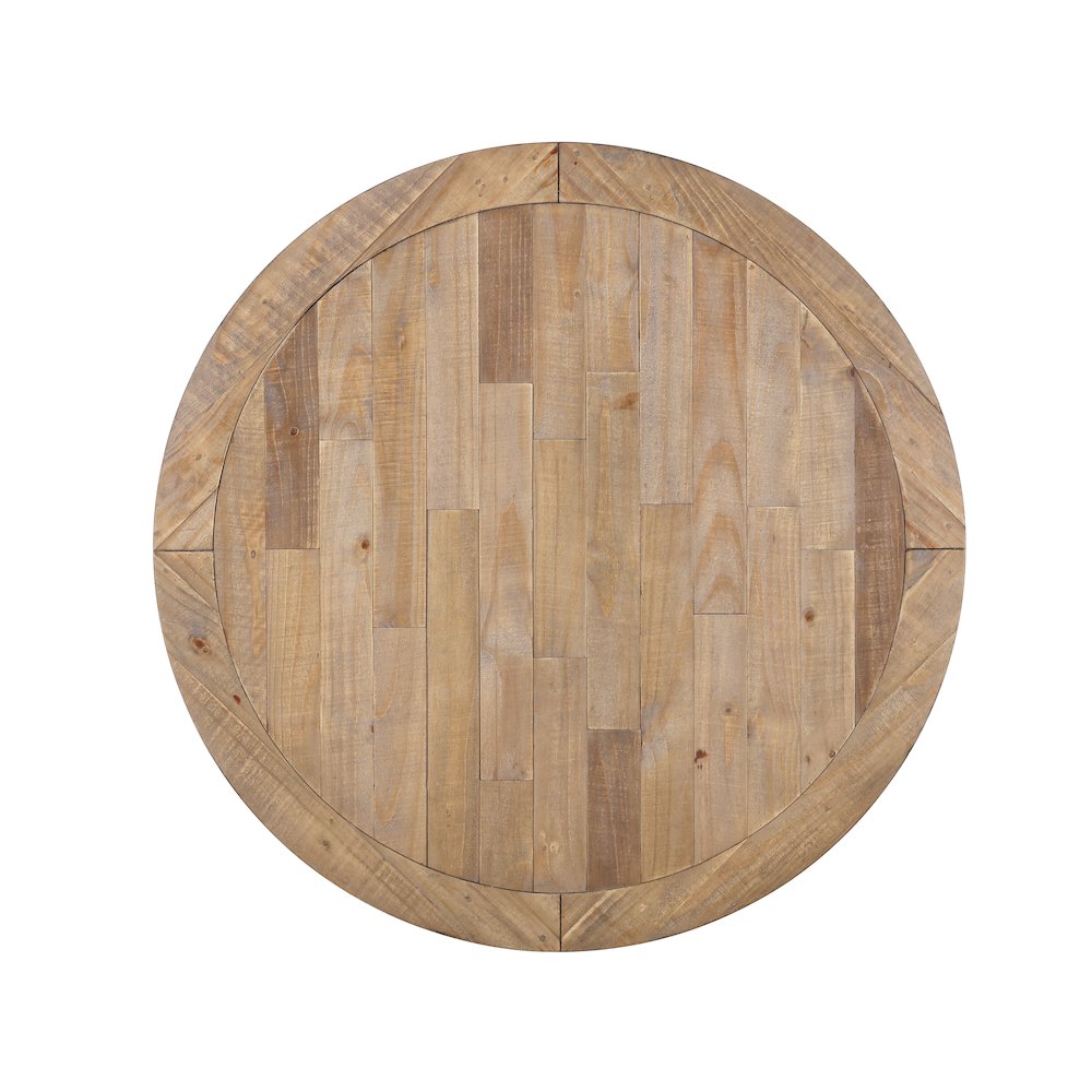 Prato 5-PC Round Dining Set,  Antique White and Distressed Oak. Picture 6