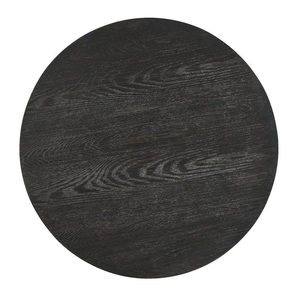 Solmere 22" Round Wood Pedestal End Table, Black. Picture 6