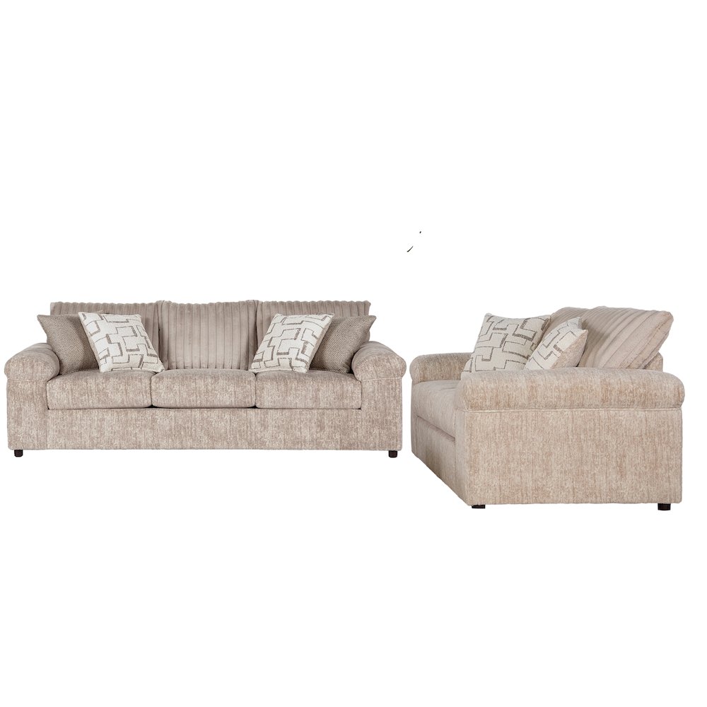 Nason Wide Wale Corduroy Sofa and Loveseat Set, Parchment. Picture 1