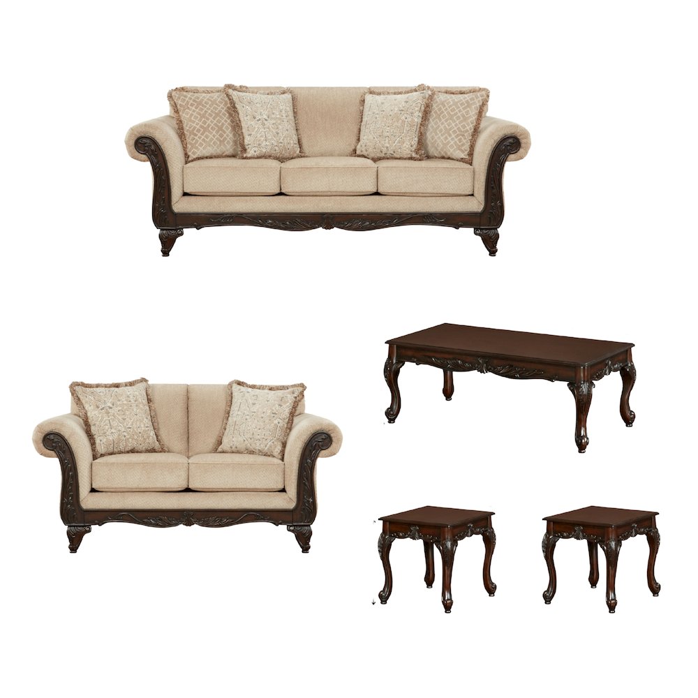 Hernen 5-Piece Living Room Set, Emma Wheat. Picture 1