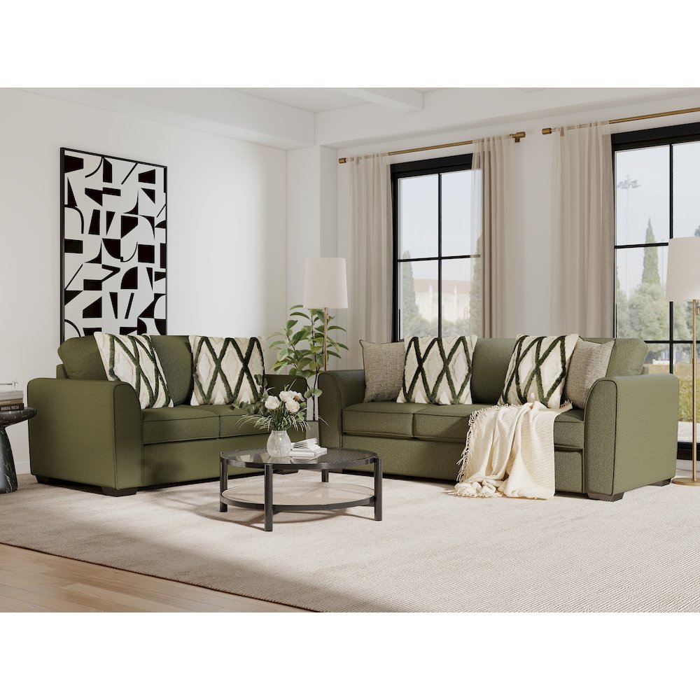 Marvella 4-PC Living Room Set, Sofa, Loveseat, Chair, Ottoman, Chenille. Picture 5