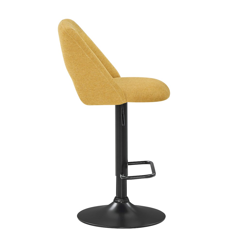 Nuvia Contemporary Adjustable Barstool with Upholstered Swivel Seats, Set of 2. Picture 7