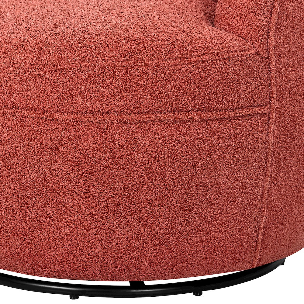 Galleria 360 Swivel Teddy Sherpa Barrel Chair, Coral. Picture 7