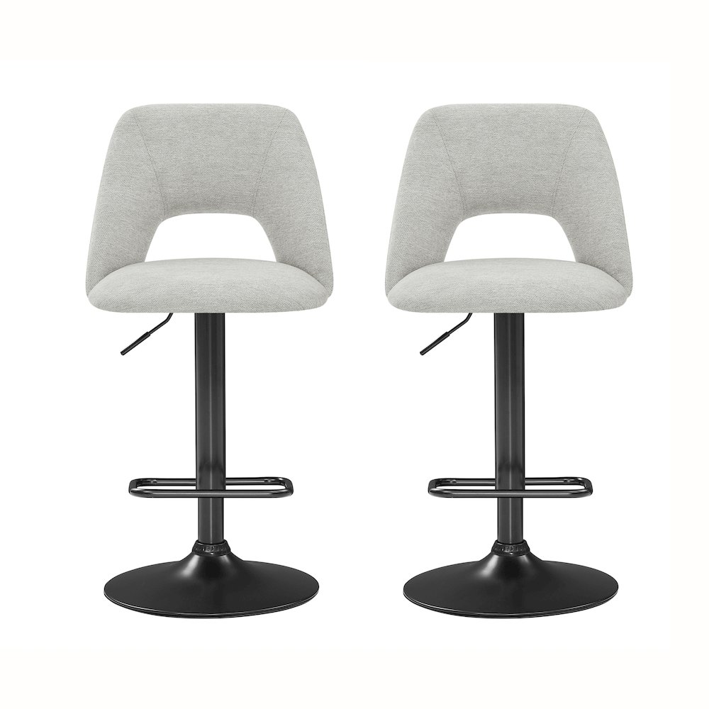 Nuvia Contemporary Adjustable Barstool with Upholstered Swivel Seats, Set of 2. Picture 3