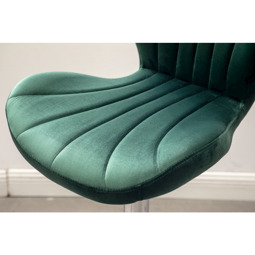Ellston Upholstered Adjustable Swivel Barstools in Green, Set of 2. Picture 9