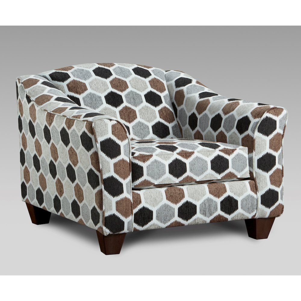 Camero Fabric Pillowback Arm Chair, Silver. Picture 2
