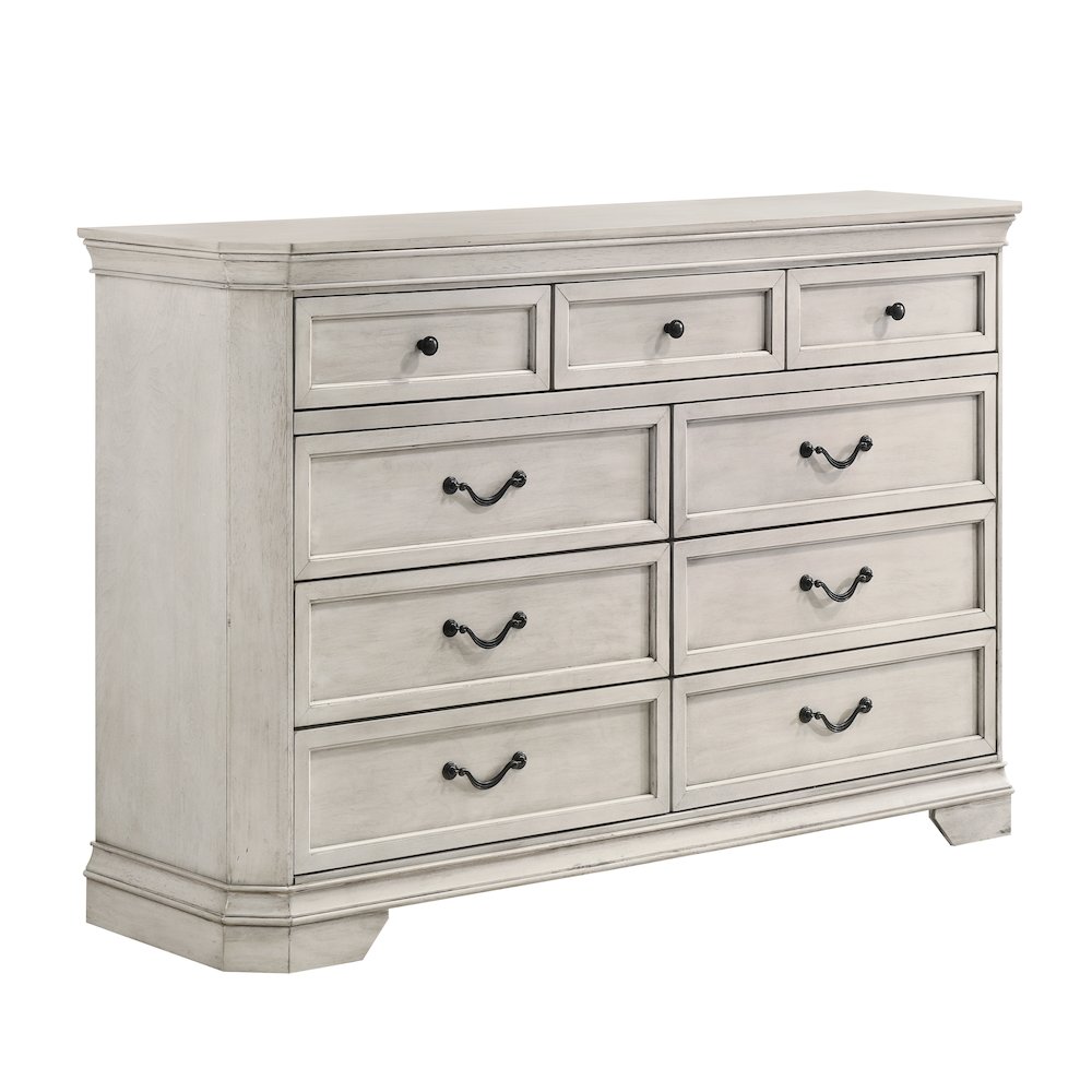 Maderne Wood 7-Drawer Dresser, Antique White Finish. Picture 3