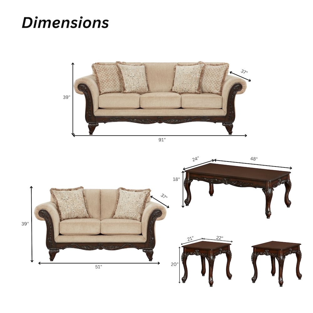 Hernen 5-Piece Living Room Set, Emma Wheat. Picture 17