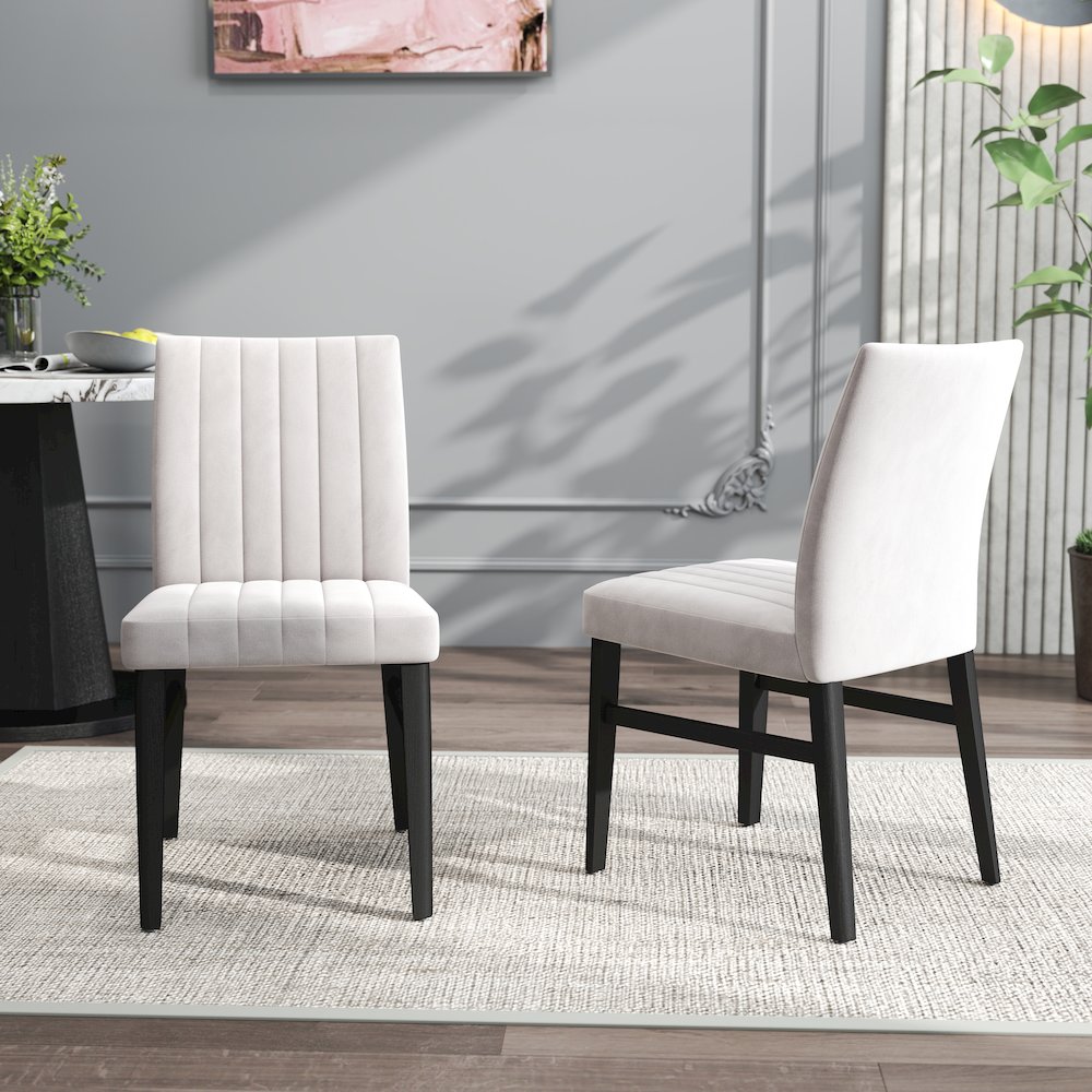5-Piece Dining Set, Off-White Faux Marble Dining Table with Four Chairs, Tan. Picture 12