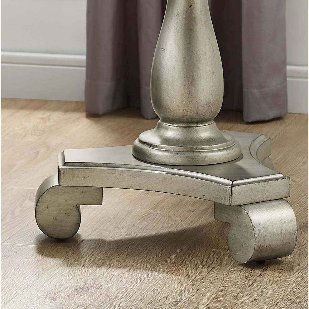 Rene Round Wood Pedestal Side Table, Champagne. Picture 5