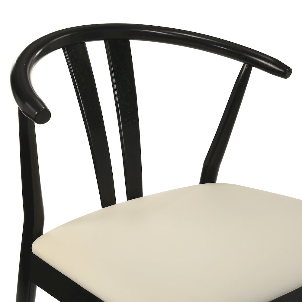 5-Piece Dining Set, Walnut Finished Dining Table with 4 Black Wishbone Chairs. Picture 13