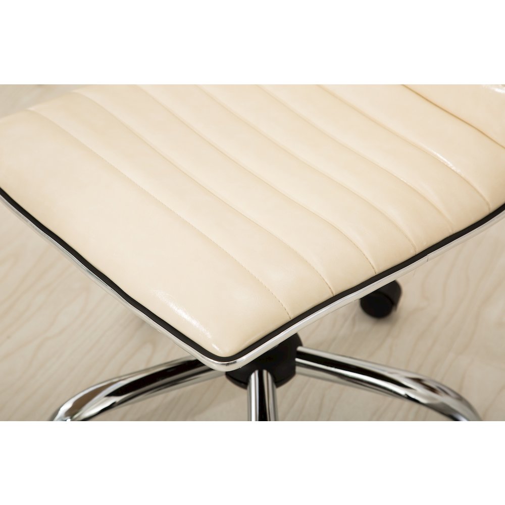 Fremo Chromel Adjustable Air Lift Office Chair in Beige. Picture 6
