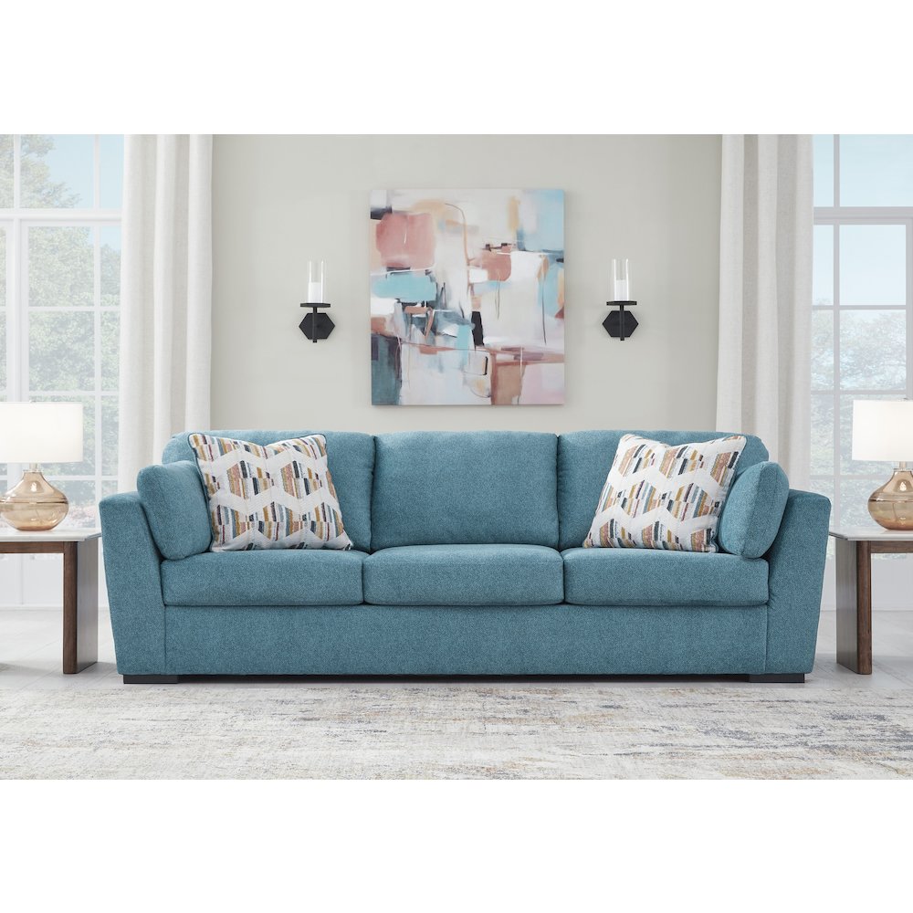 Clareen Upholstered Stationary Sofa, Teal. Picture 7