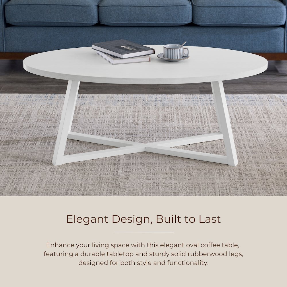 Modern Harmony 3-Piece Wood Oval Coffee Table Set. Picture 15