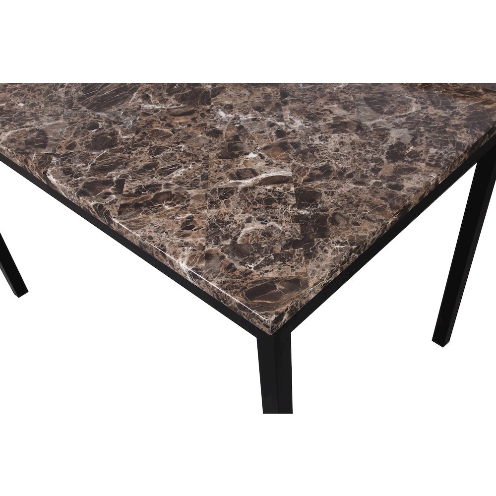 Citico Metal Dining Table with Laminated Faux Marble Top. Picture 4