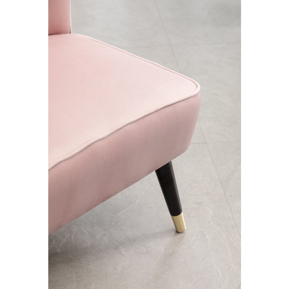 Elon Contemporary Velvet Upholstered Accent Chair, Pink. Picture 14