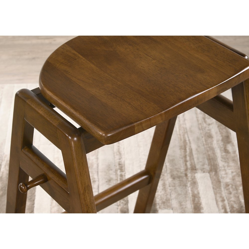 Malvern Mid-Century Modern Wood Stackable Barstools, Set of 2. Picture 3