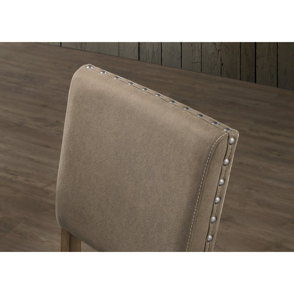 Birmingham Script Printed Driftwood Finish Counter Height Dining Chair, Set of 2. Picture 9