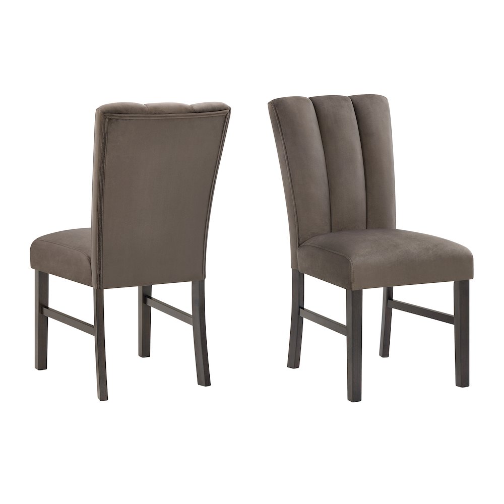 Cavira 5-PC Dining Set, Off-White Faux Marble Table with Four Brown Chairs. Picture 13