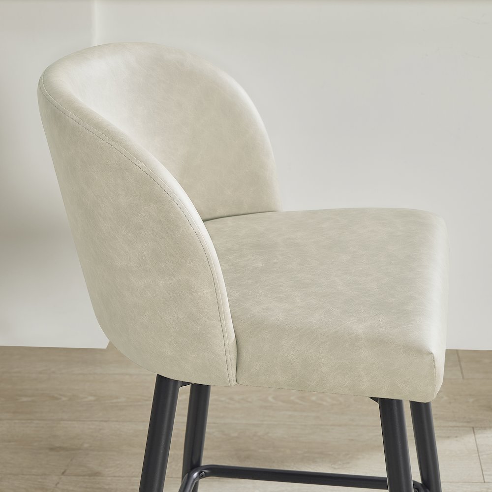 Rhythm Upholstered Counter Height Stool, 360° Swivel, Set of 2, Beige. Picture 6