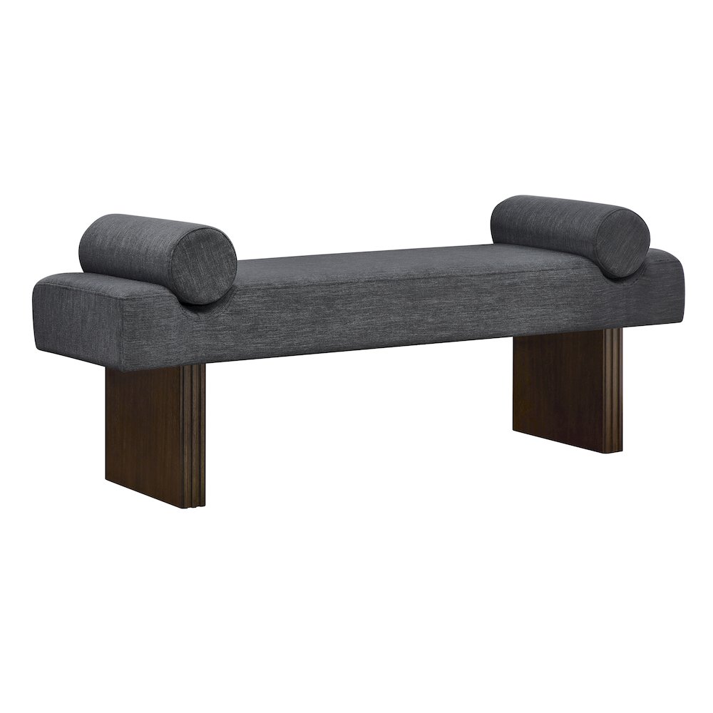 Brooke Contemporary Upholstered Bench, Black. Picture 1