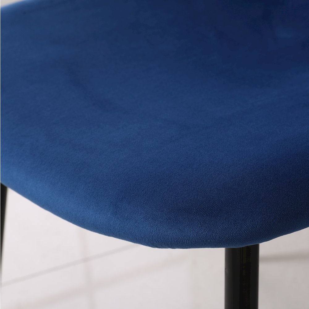Lassan Contemporary Fabric Dining Chairs, Set of 4, Blue. Picture 9