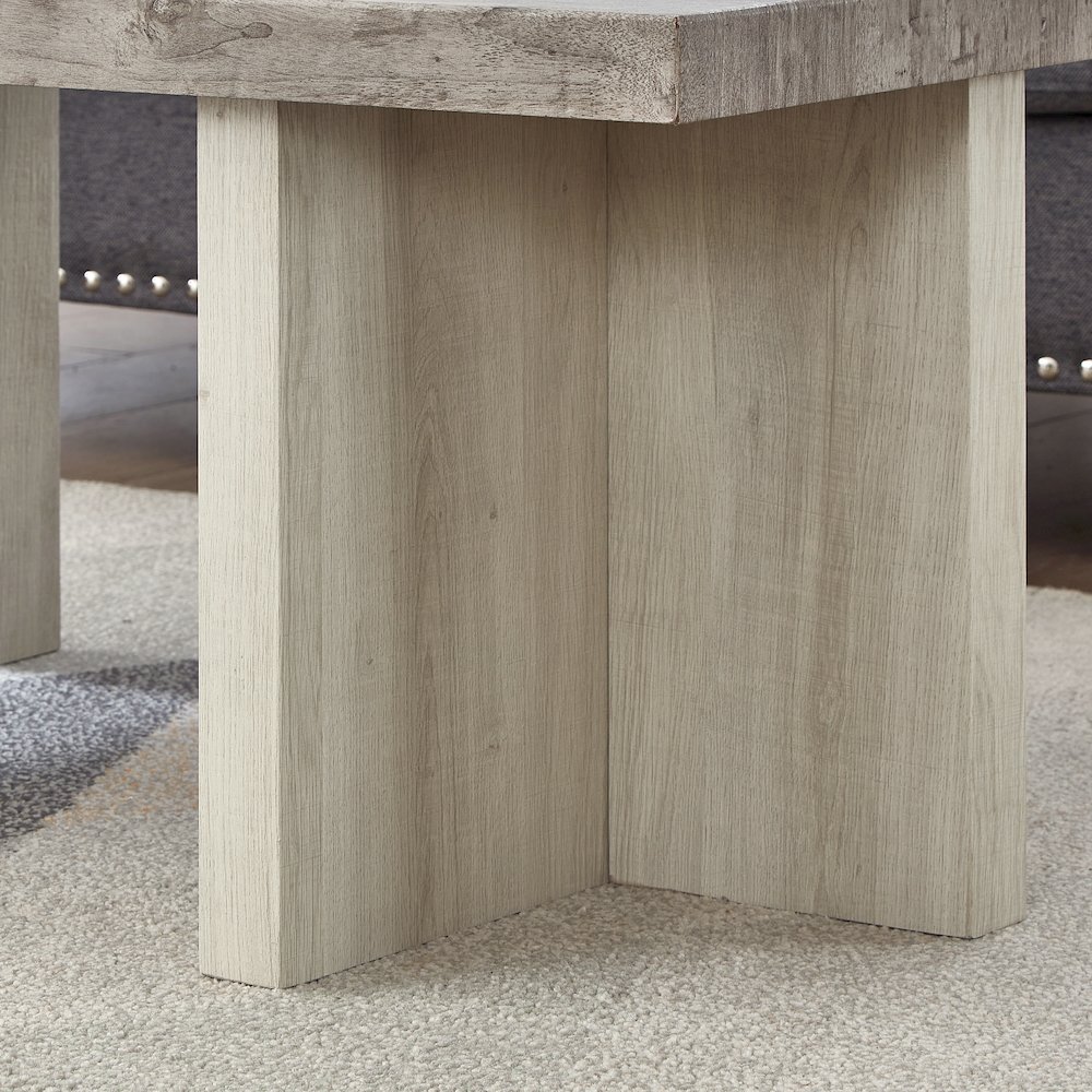 3-Piece Coffee Table Set, Coffee Table, Two End Tables, Weathered Gray and Beige. Picture 7