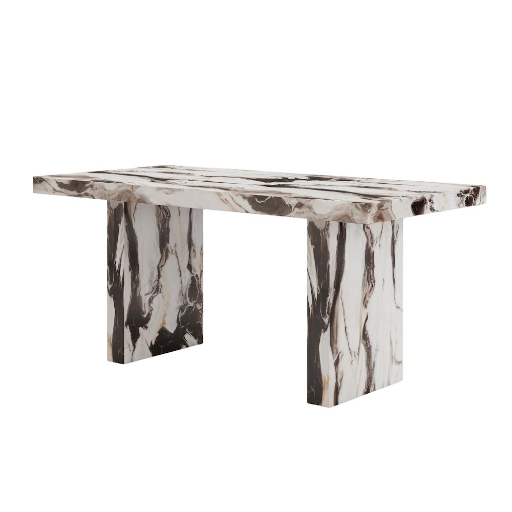 Cavira 5-Piece Modern Faux Marble Dining Set, Counter Height Table with 4 Chairs. Picture 14