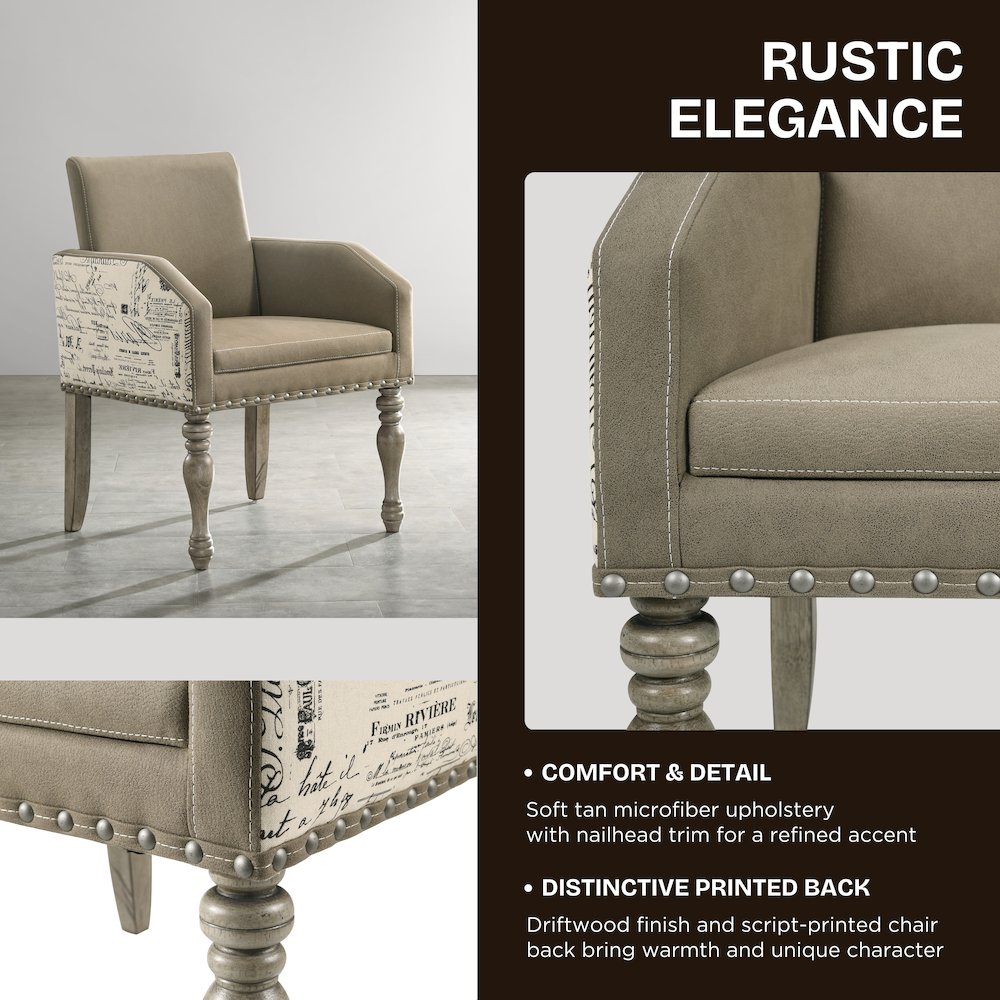 9-Piece Extendable Table with Nailhead Armchairs Dining Set, Driftwood. Picture 16