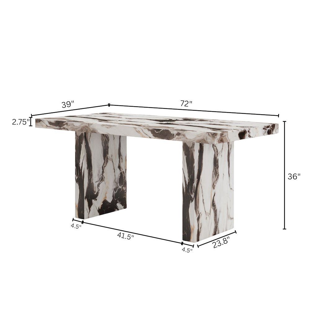 Cavira Modern Faux Marble Counter Height Dining Table. Picture 10