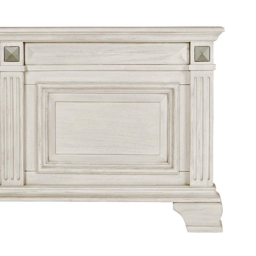 Renova 3-Piece Distressed Parchment Bedroom Set, King Bed with 2 Nightstands. Picture 8