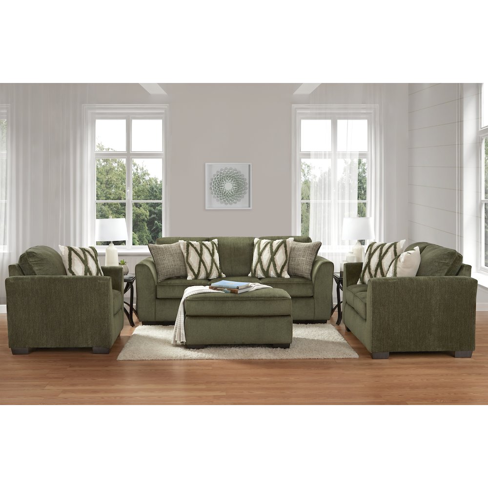 Marvella 4-PC Living Room Set, Sofa, Loveseat, Chair, Ottoman, Chenille. Picture 4