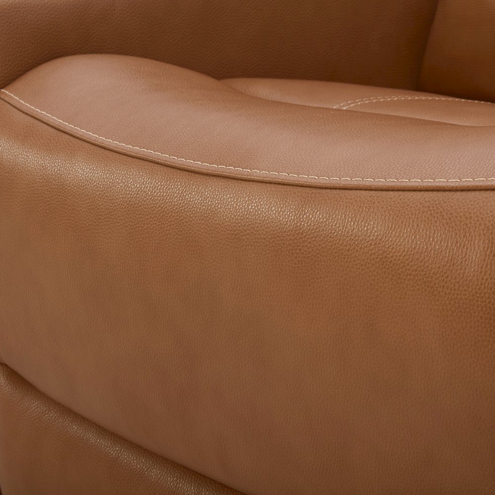 Cozura Leather Power Dual Reclining Sofa, Silverado Butternut. Picture 9