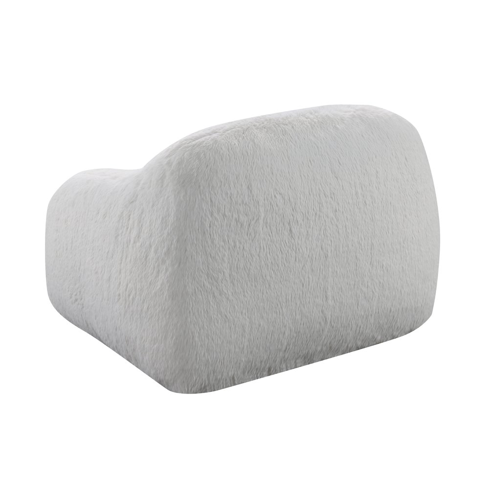 Adell Polar Bear Faux Fur Swivel Cuddle Chair, Ivory White. Picture 4