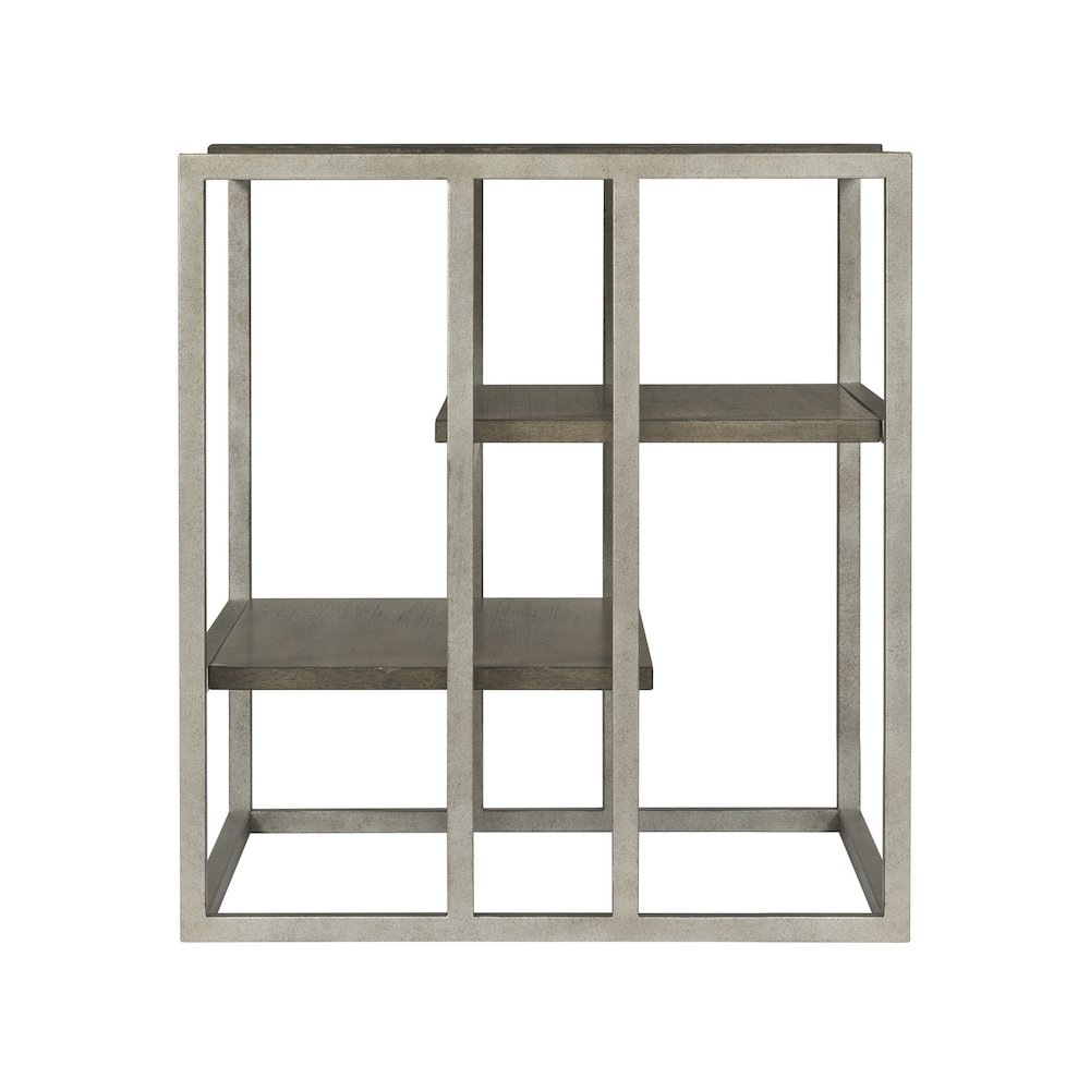 Padena Metal Frame Wood Living Room End Table with Shelf. Picture 7