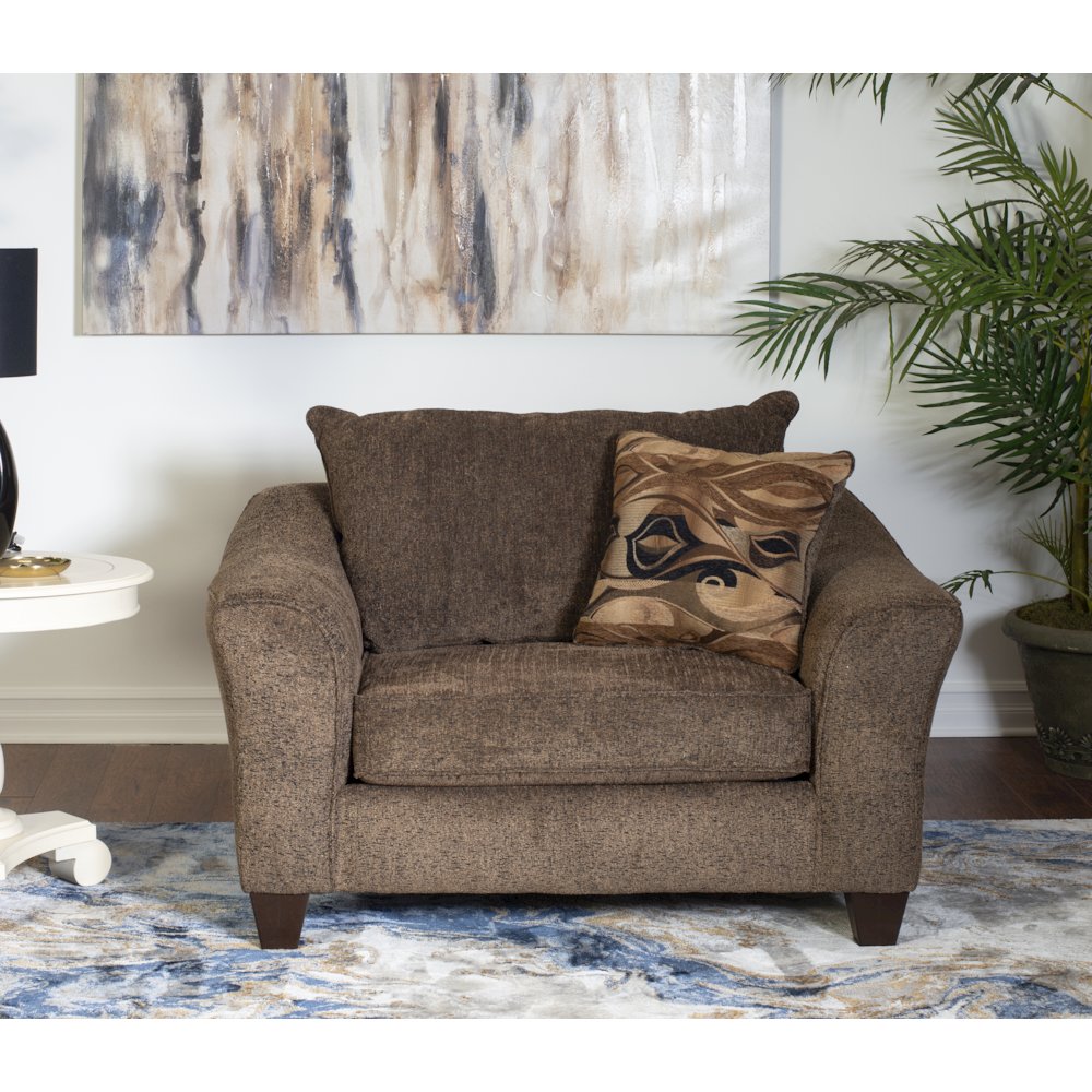 Camero Cafe Fabric Accent Chair and Ottoman Set. Picture 6