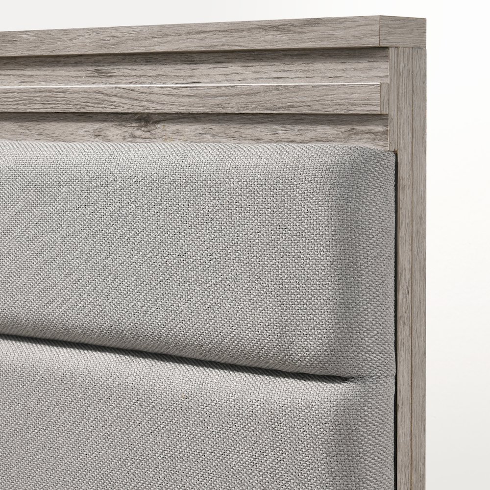 Wallbed Bed, Dresser, Mirror, and 2 Nightstands, Weathered Gray, Queen. Picture 7