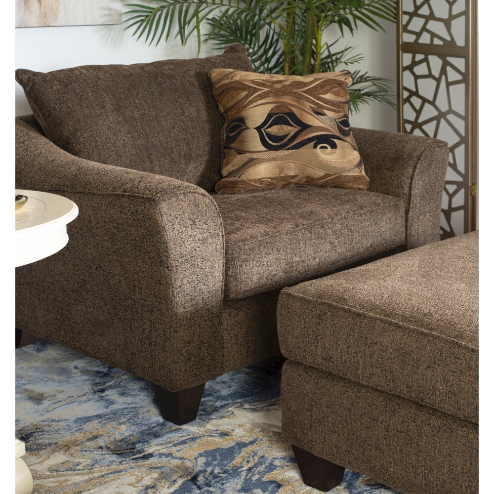Camero Cafe Fabric Accent Chair and Ottoman Set. Picture 3