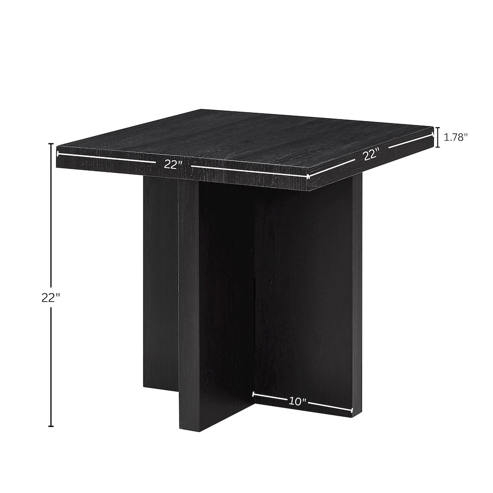 Mchome Square End Table, Nightstand, Black Finish. Picture 9
