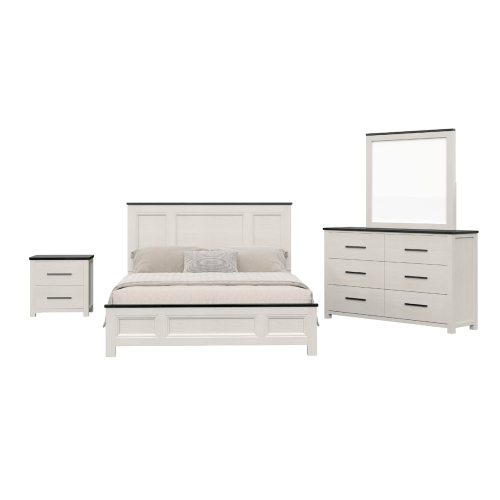 Realynn 4-PC Queen Wood Bedroom Set, Off-White Finish. Picture 1