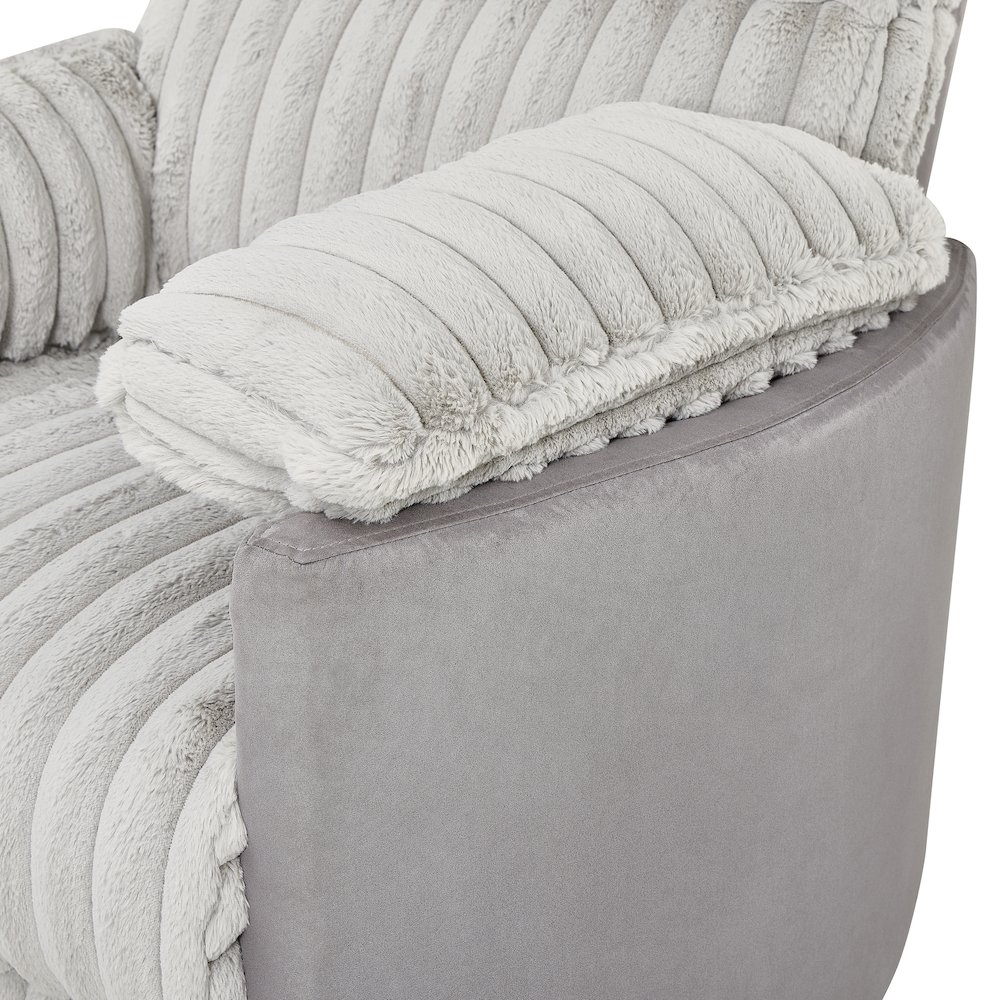 Bocaton Wide Wale Corduroy Upholstery Manual Recliner. Picture 9