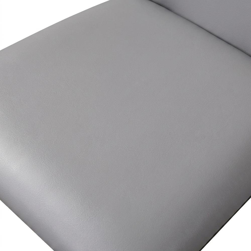 Faux Leather Metal Frame Modern Dining Room Chairs Set, Grey, Set of 4. Picture 6
