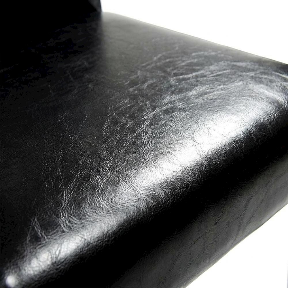 Solid Wood Faux Leather Upholstered Parson Dining Chairs, Black, Set of 2. Picture 6