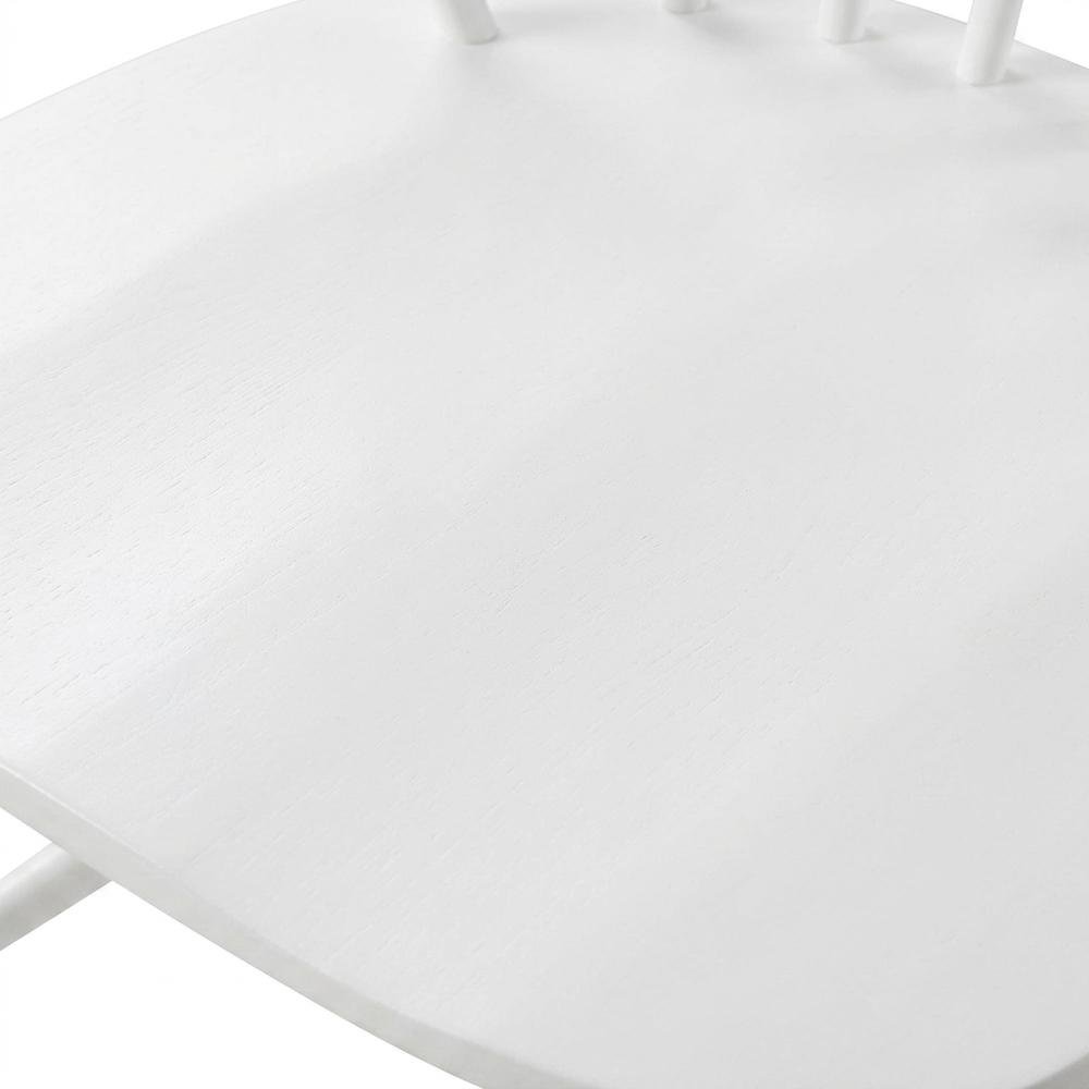 Wooden Spindle Back Windsor Dining Chairs, White, Set of 2. Picture 7