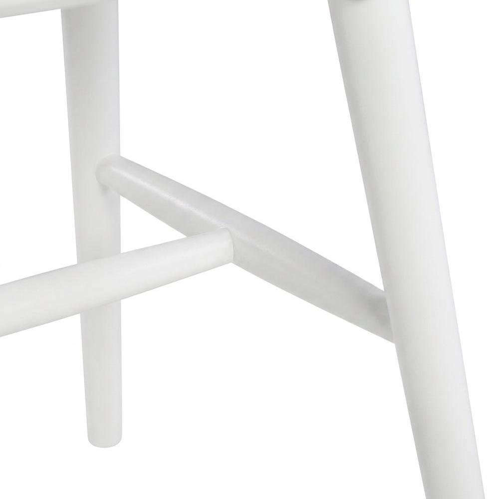 Wooden Spindle Back Windsor Dining Chairs, White, Set of 2. Picture 8