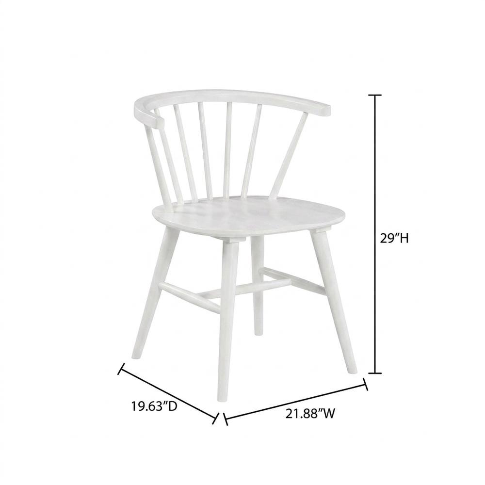 Wooden Spindle Back Windsor Dining Chairs, White, Set of 2. Picture 6