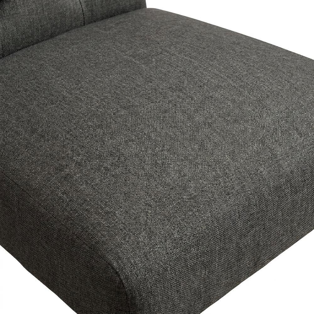 Solid Wood Tufted Parsons Upholstered Fabric Dining Chairs, Charcoal, Set of 2. Picture 7