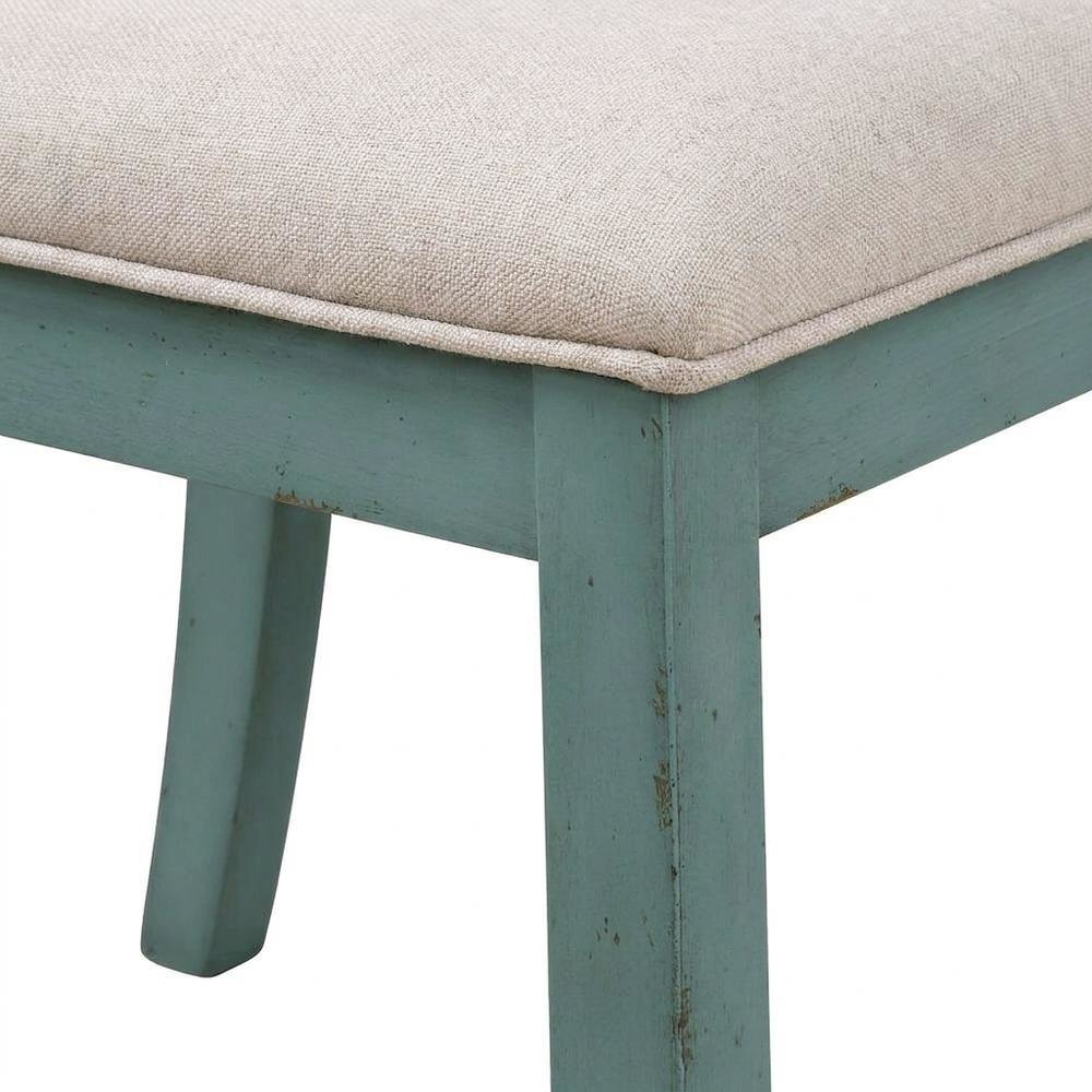 Wood Cross-Back Upholstered Dining Chairs, Blue, Set of 2. Picture 8