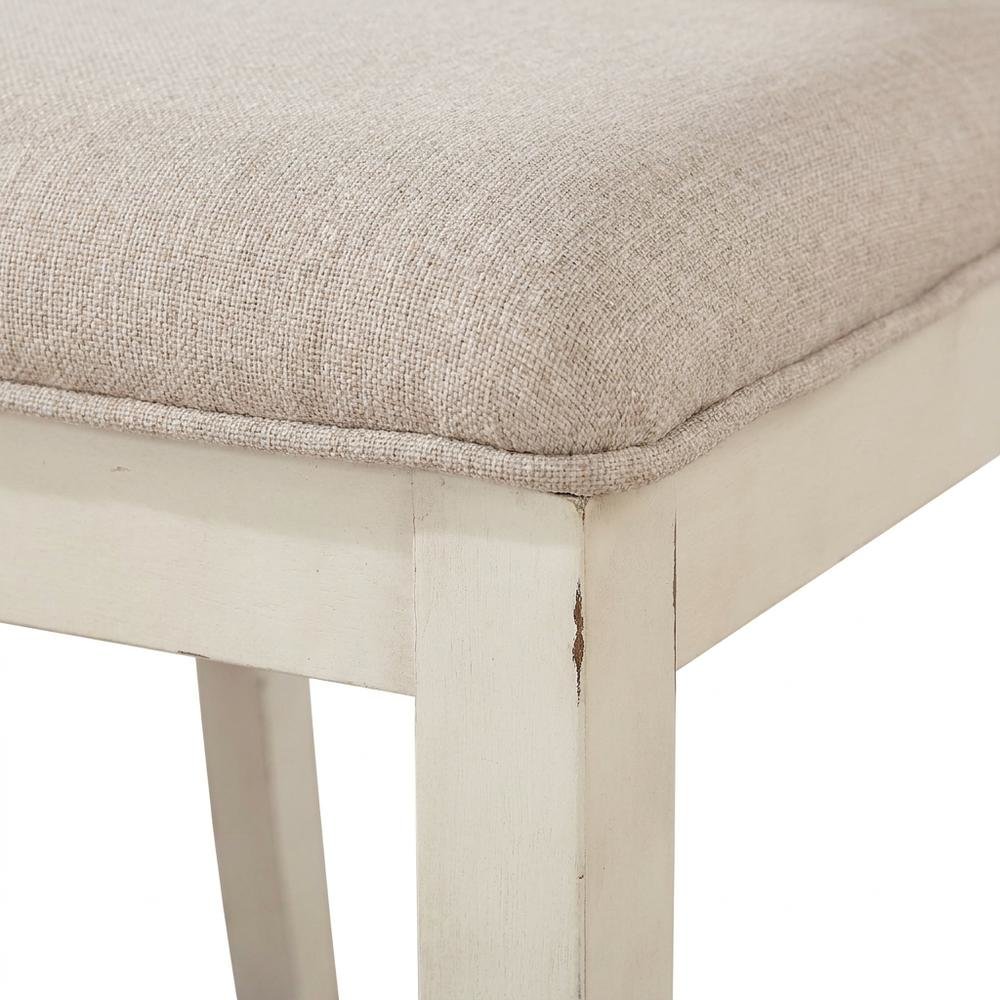 Wood Cross-Back Upholstered Dining Chairs, White, Set of 2. Picture 8